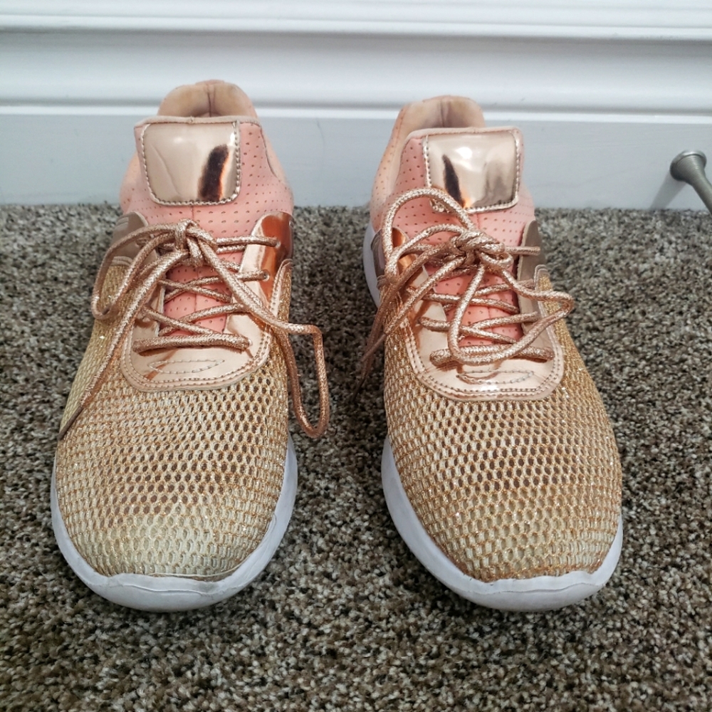Gold and Pink Sneakers Size 10